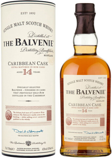 Виски Balvenie Caribbean Cask 14 Years Old in tube, 0.7 л