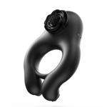 Черное эрекционное кольцо Abe с пультом ДУ (Цвет: черный)