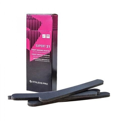 Файлы для пилки прямой (на пенной основе) Staleks EXPERT 21 100 грит (10 шт)*