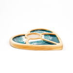 Деревянная менажница из кедра с эпоксидной смолой "Сердце"