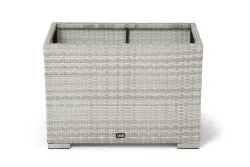 "Лунго" кашпо для цветов большое плетеное из искусственного ротанга, цвет бежевый