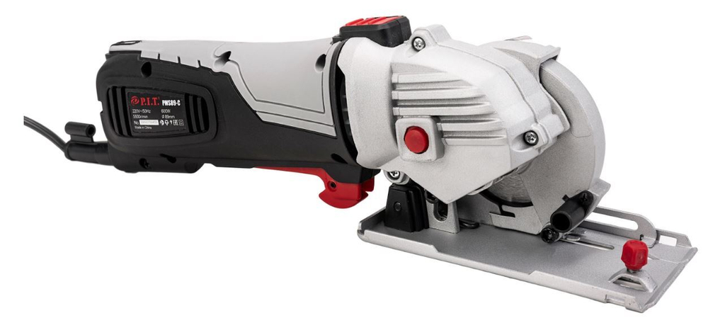 Пила циркулярная мини PMS89-C (600Вт, 5500об/мин, диск 89мм, глуб. проп 28,5мм, 3пиль.диска, упоры)