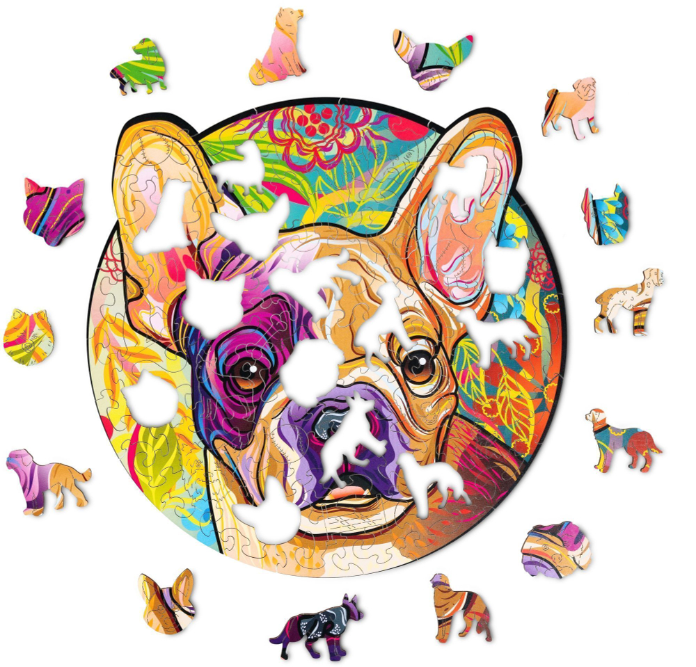 Деревянный пазл Wood Trick Щенок Рокки (Бульдог) (25x24 см)