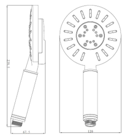 Лейка душевая Lemark LM0713C, 3-функциональная