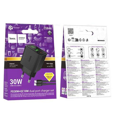 Зарядное устройство для Type-C PD30W+QC3.0 Hoco CS84A (black)
