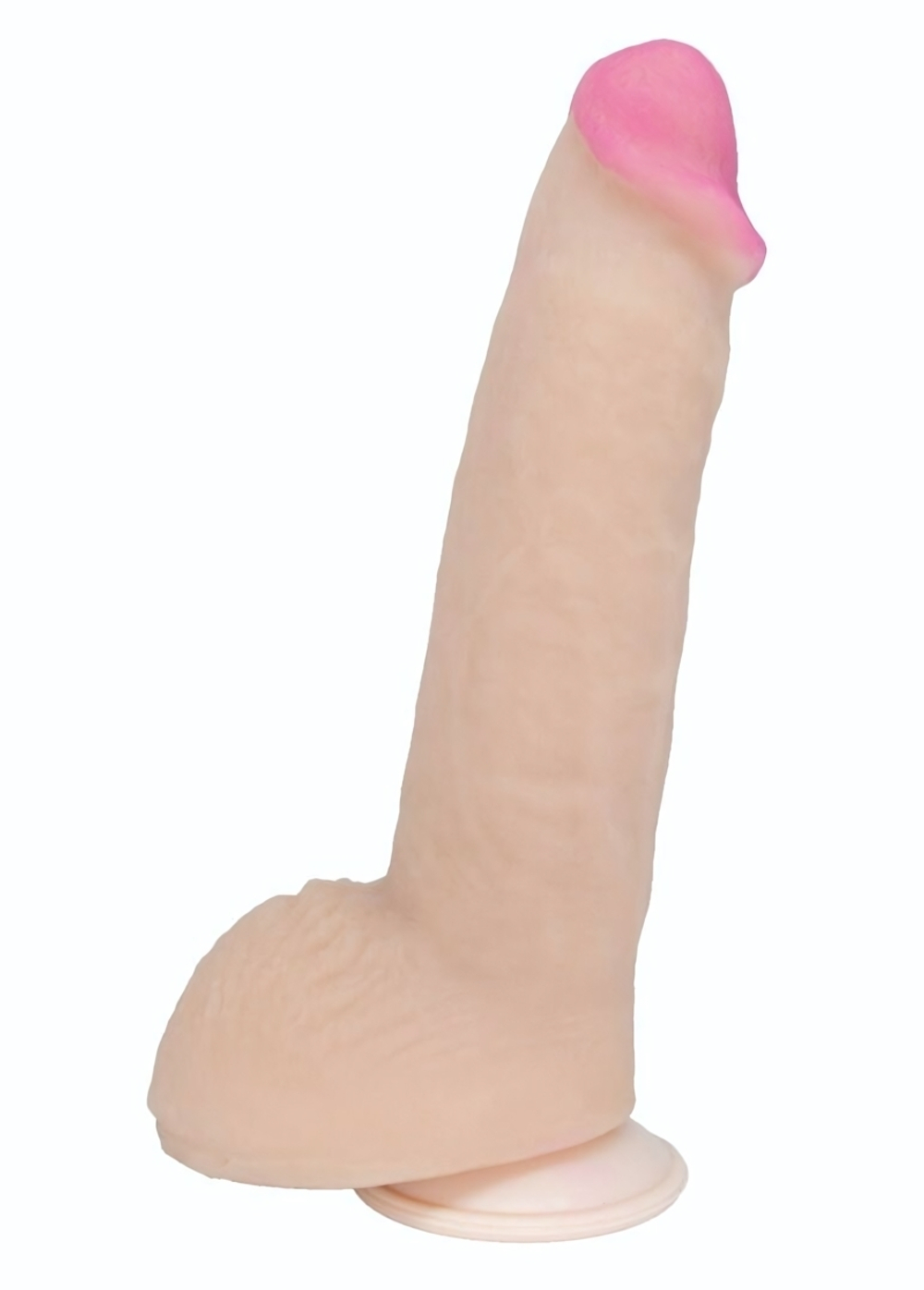 Реалистичный фаллоимитатор на присоске в упаковке-плёнке - 23 см. (Цвет: телесный)