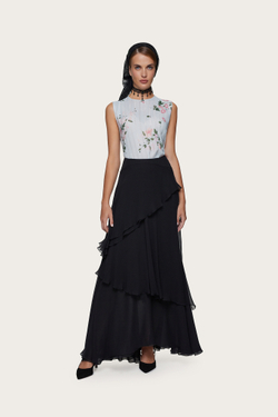 ТОП ИЗ ГОЛУБОЙ ВИСКОЗЫ С ЛЮРЕКСНОЙ НИТЬЮ