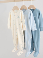 Комбинезон / Слип для малышей Next F35-912, 3 шт., Голубой, Молочный