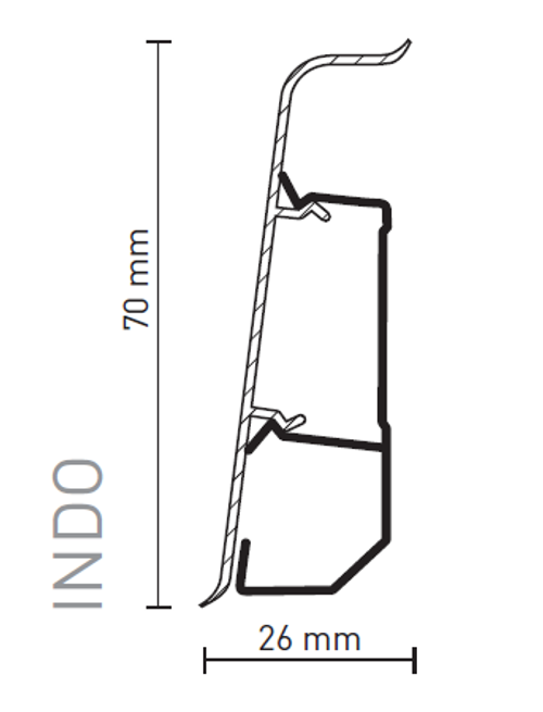Плинтус ПВХ Arbiton Indo 16 Дуб кавказский 70x26х2500 мм