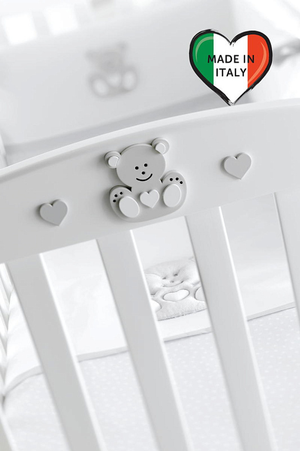 Детская кровать Erbesi Charly белый/серый