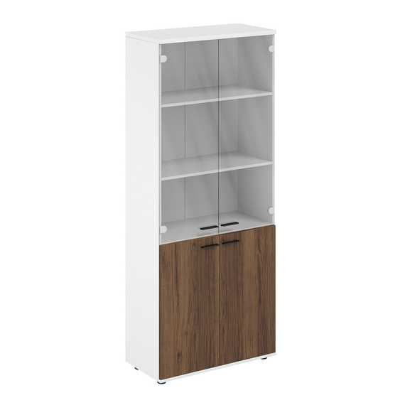 Шкаф высокий Сигма  800х400х1955, 4-х дв., со стеклом, з.ст HDF