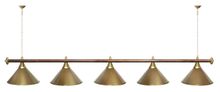 Лампа STARTBILLIARDS 5 пл. (плафоны золотые,штанга золотая,фурнитура золото)