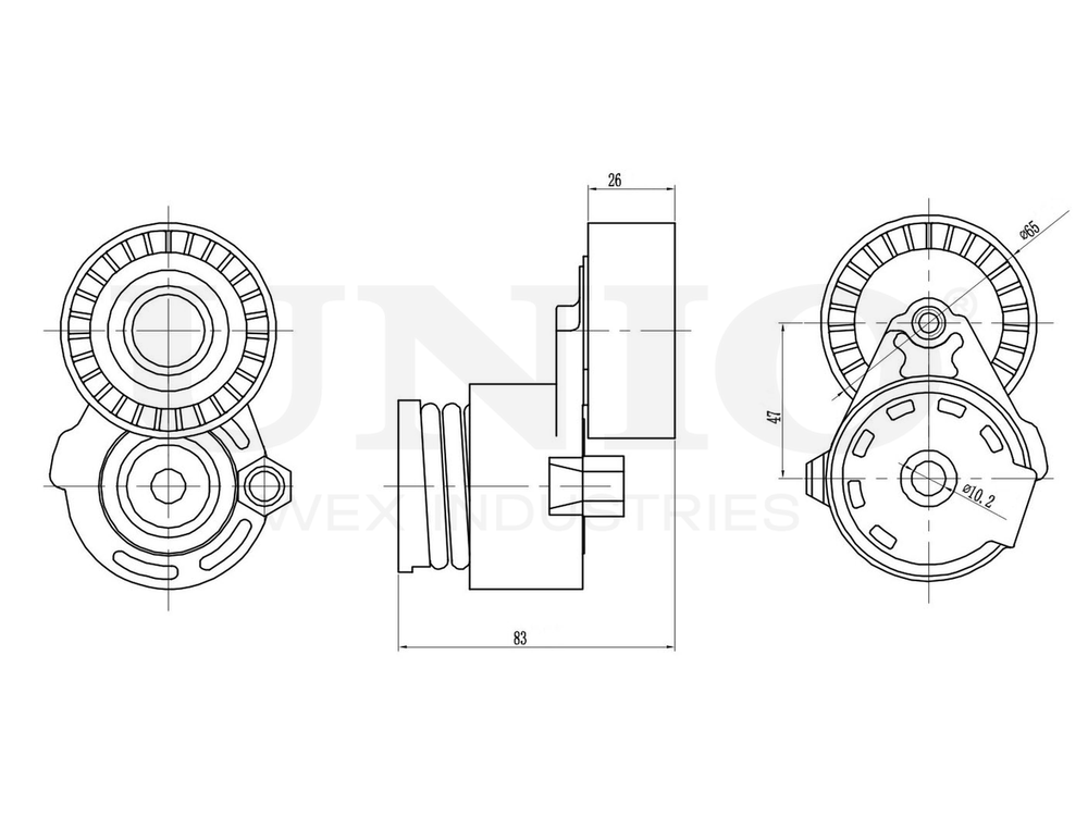 Ролик с натяжителем приводного ремня UNIO TNS-10186