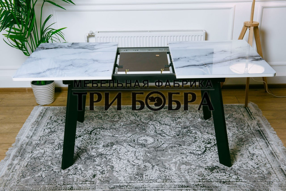 Кухонный раздвижной стол "Гранд", белый