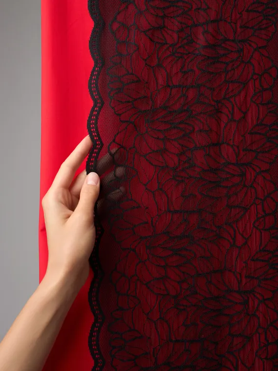 03-295 Кружево эластичное 22 см, черный 170