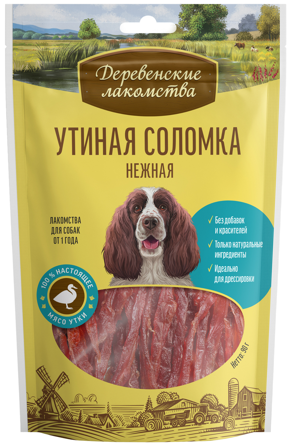 Деревенские Лакомства для собак утиная соломка нежная 90 гр.