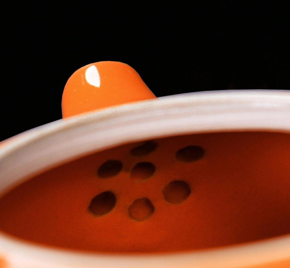 278109 Сервиз "Хурма" чайник 160мл, 4 пиалы 40 мл, в подар.коробке, фарфор оранжевый