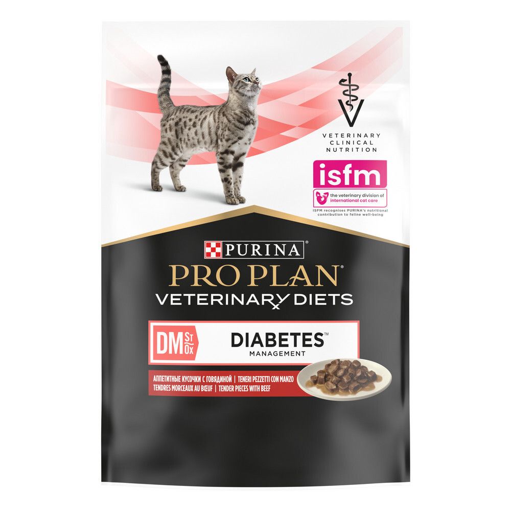 PRO PLAN VETERINARY DIETS DM Diabetes Management при диабете с говядиной в соусе 85 г