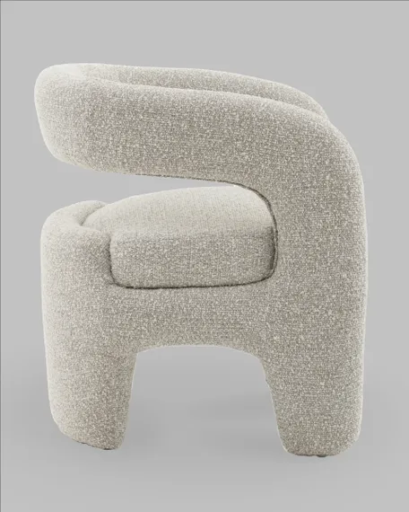 Лаунж-кресло Boon, серебристое букле