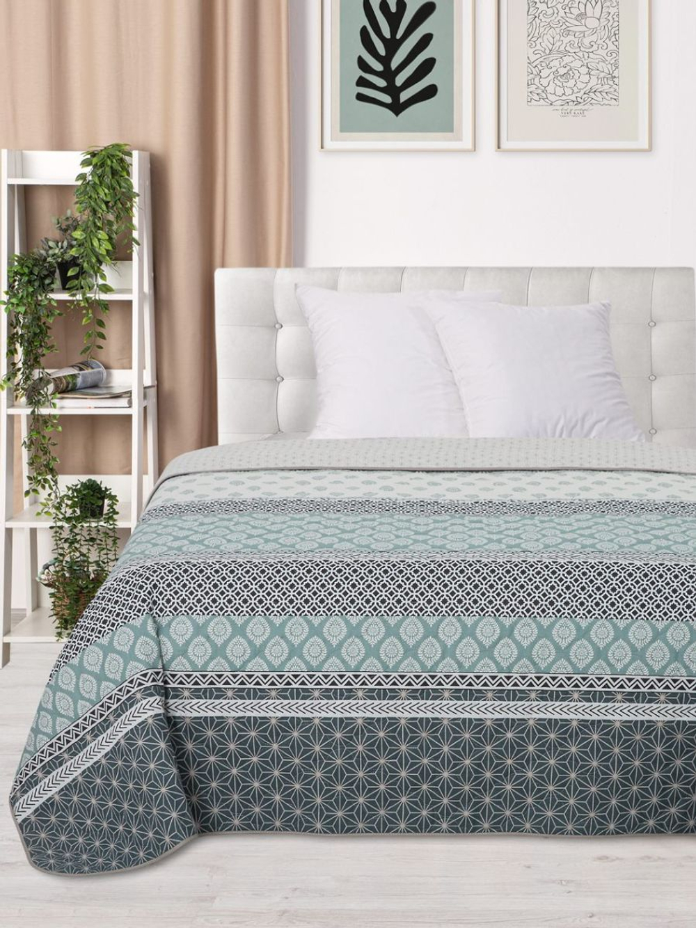 Покрывало на кровать, стеганое, поплин с размерами 180х215