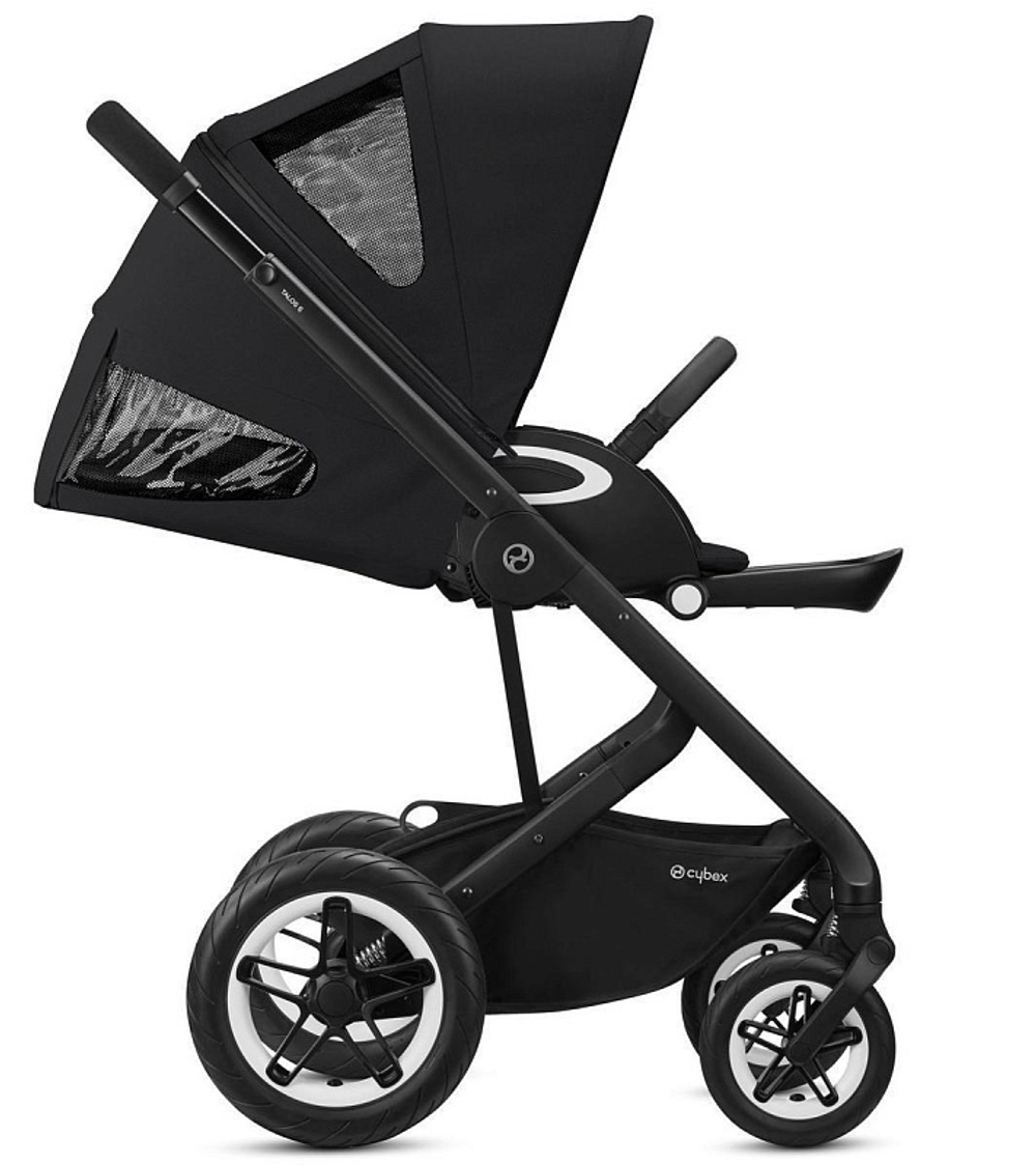 Коляска Cybex Talos S Lux BLK complete Aton S2 Moon Black Base One 4 в 1 Moon Black с дождевиками