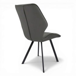 Стул "Раф" (арт. 342), велюр Бренди В28 антрацит, ножки черные.