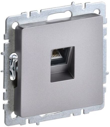 Розетка компьютерная СП RJ45 кат.5E BRITE РК10-БрС механизм сталь IEK BR-K10-1-K46