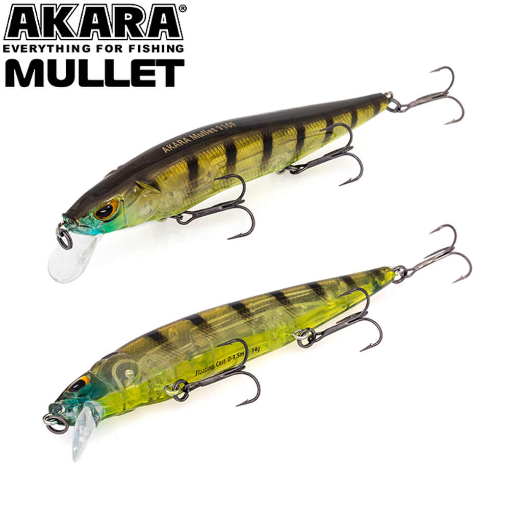 Воблер Akara Mullet 110F 14 гр. (1/2 oz 4,3 in) A133