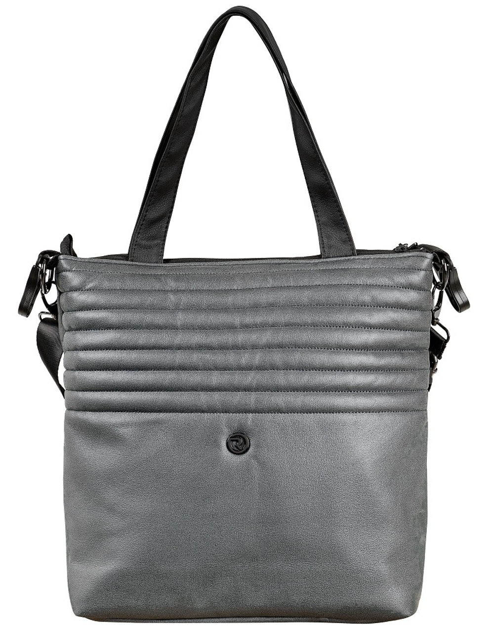 Детская коляска Roan Sol Vintage Luxury Leather 2.0 2 в 1 VEGA88DB Glacier Gray/Nickel/руч.Black