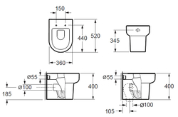 Унитаз Grossman Elegance GR-PR3015 приставной