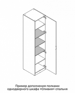 Оливия Спальня Комплект полок шкафа 1 дв. и 3 дв.