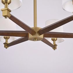 Люстра на штанге Imperiumloft Jorgenson White/Dark wood STAVRA01