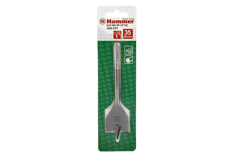 Сверло по дереву HAMMER Ф35х152мм (DR WD SP 35мм*152мм)