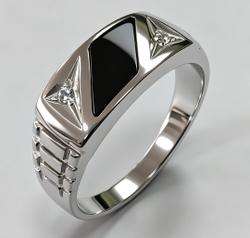 Ювелирное кольцо из серебра 925 пробы,вставка эмаль,фианиты,размер 19