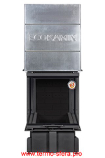 Каминная топка Экокамин ДЕЛЬТА 900 B три стекла принтинг черный шамот