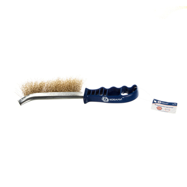 КОРДЩЕТКА РУЧНАЯ КОБАЛЬТ СТАЛЬНАЯ ЛАТУНИРОВАННАЯ 240 ММ, ПЛАСТМАССОВАЯ РУЧКА