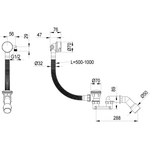 Слив-перелив для ванны Boheme 631-BR 50 мм, клик-клак, Bronze, с сифоном