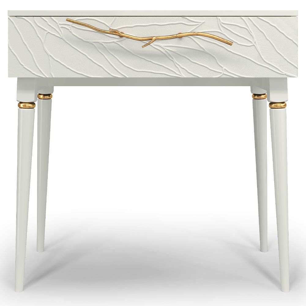 Консоль Арт Колор leaves Классик Голд Белый опал