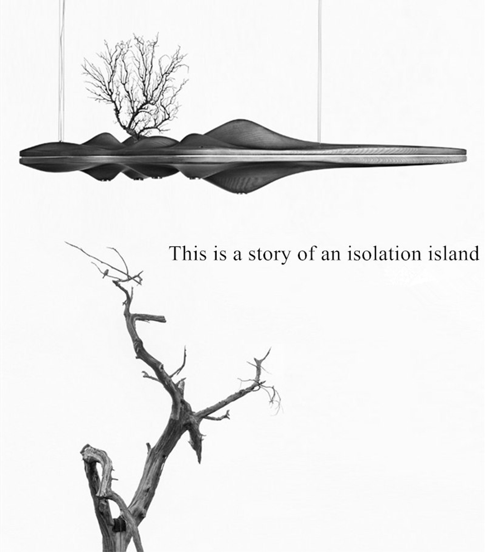 Pendant design lamp UFO  L80 (lightе Wood)