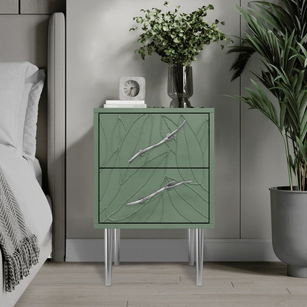 Тумба Арт Колор leaves Стайл Сильвер Зеленый нефрит