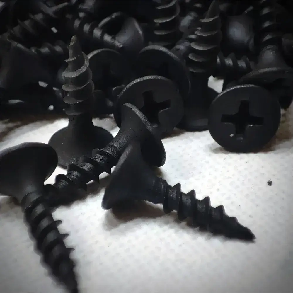 Шуруп - саморез 3,5*16мм универсальный - 50 штук (по металлу, дереву, гипсокартону) шлиц Ph-2 (цвет - черный)