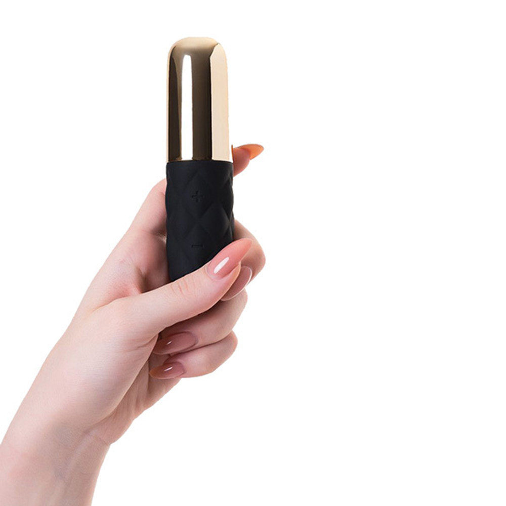 Чёрно-золотистая вибропуля 11см Satisfyer Lovely Honey