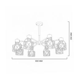 Потолочная люстра CORF B3 Yellow 8 lamps
