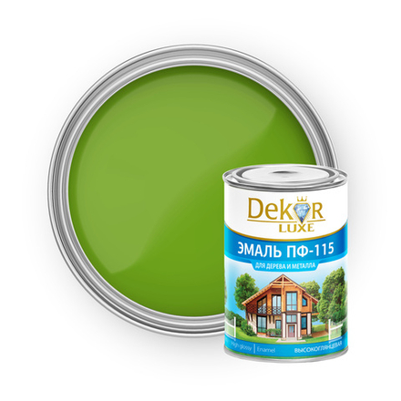 DEKOR LUXE  Эмаль ПФ-115 Хаки 0,8кг (Кубанские краски)