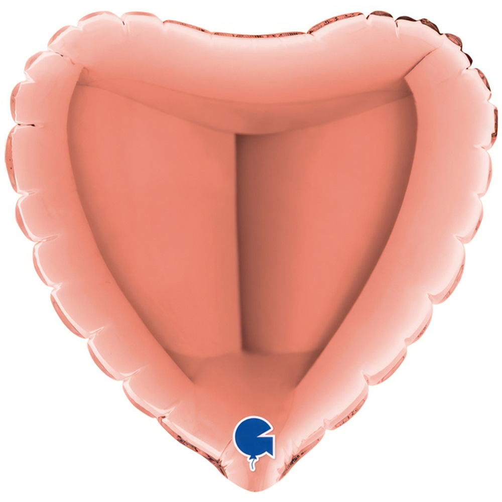 Шар фольгированный Сердце 10 см (Розовое Золото)