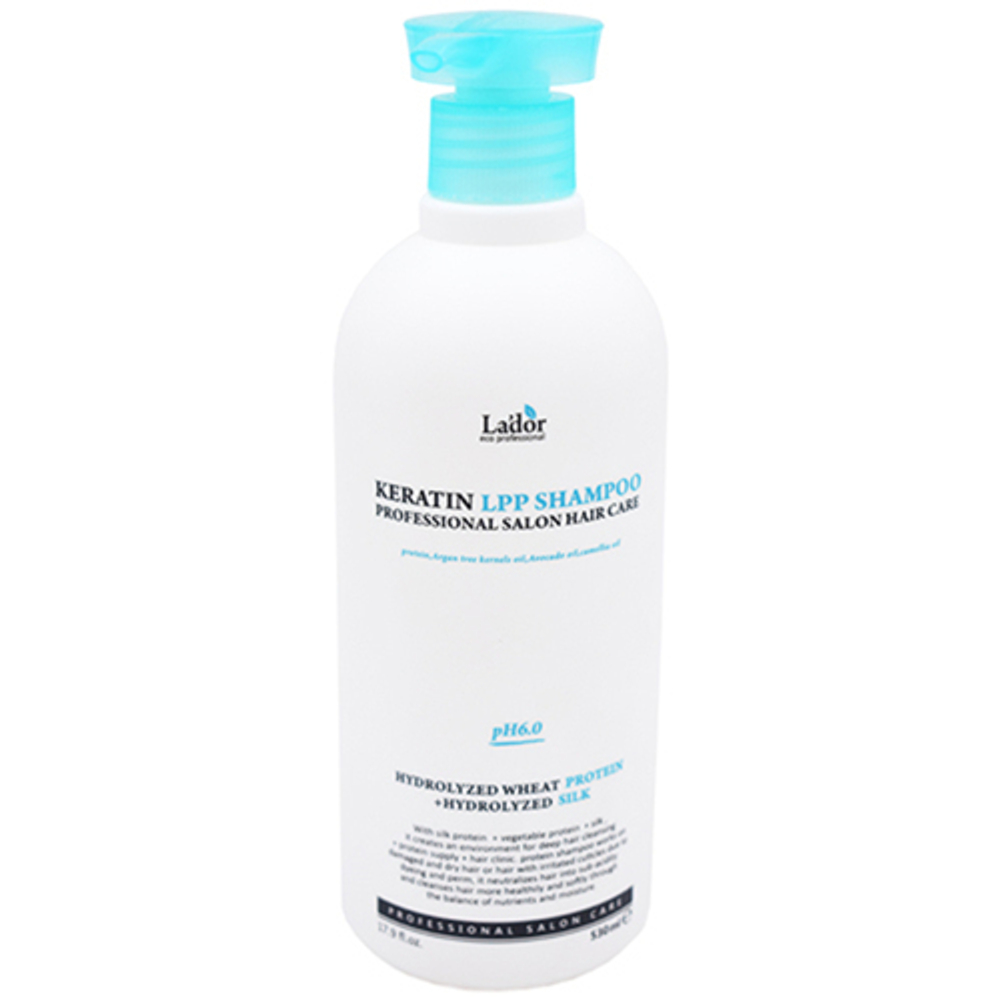 Шампунь для волос бессульфатный кератиновый - Lador PH 6.0 Keratin LPP shampoo, 530 мл