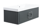 Тумба с раковиной La Fenice Cubo Grigio 100 см FNC-01-CUB-G-100 серо-зеленая матовая