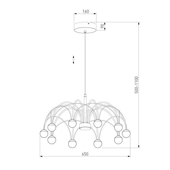 90030/10 LED / подвесной светильник / золото