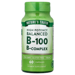 Nature's Truth, сбалансированный витамин B-100, высокая эффективность, 60 капсул