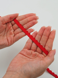 Бельевая резинка красная ажурная ширина 8 мм с учетом фестона